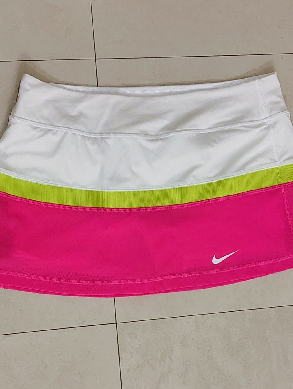 Nike Dri-Fit Colorblock Tennis Skort- Hot Pink, Lime Green & White Sz L